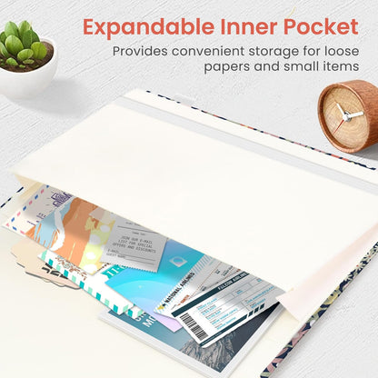 Taja Pretty Lined Journal for Women, Aesthetic Cute Hardcover Leather Journal for Writing, A5 College Ruled Notebook for Work & Note Taking, Perfect for Office School Home, 160 Pages, Meadow Flowers