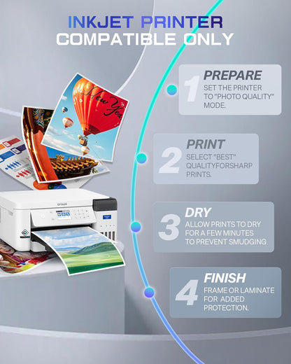 220 Sheets Photo Paper Glossy Inkjet 8.5x11 44lb 160Gsm A4 Letter Size Suitable for All Dye Ink Printers for Calendar Menu Brochure Paper Flyers Paper, Cards