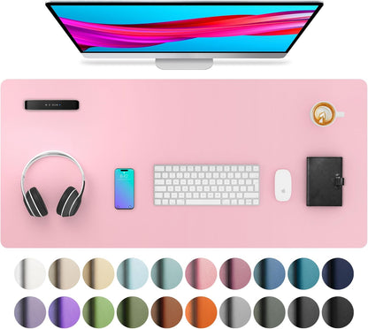 Aothia Leather Desk Pad Protector, Mouse Pad, Office Desk Mat, Non-Slip PU Leather Desk Blotter, Laptop Desk Pad, Waterproof Desk Writing Pad for Office and Home (Black,36" x 17") - Colors A