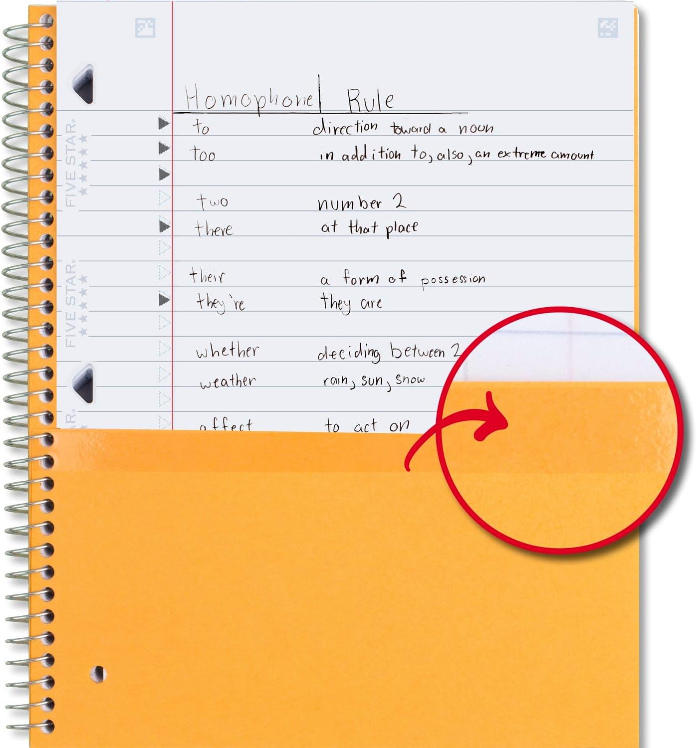 Five Star Spiral Notebook + Study App, 3 Subject, Wide Ruled Paper, 8" x 10-1/2", 150 Sheets, Fights Ink Bleed, Water Resistant Cover, Harvest Yellow (73463)