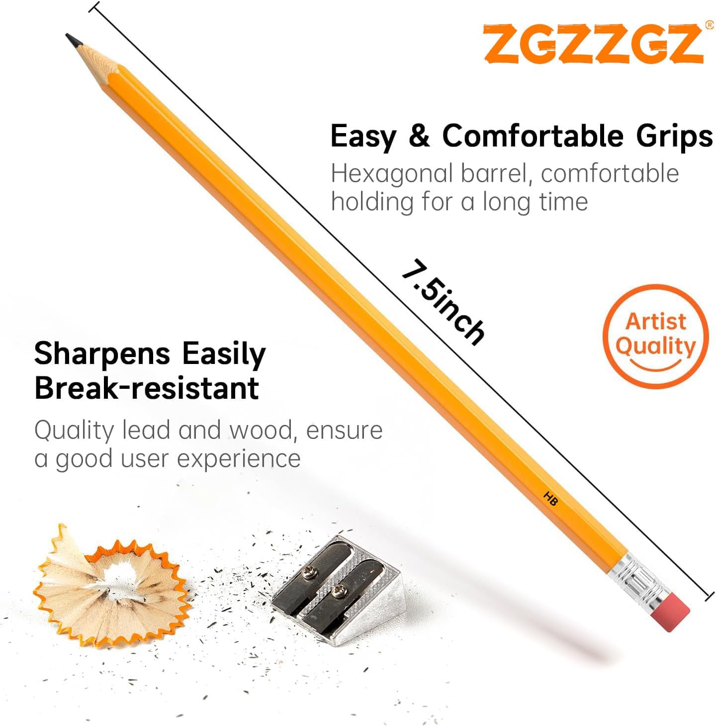 Wood-Cased #2 HB Pencils, 200 Pack Sharpened Yellow Pencils with Erasers, Bulk Pack Graphite Pencils for School and Teacher Supplies, Writing, Drawing and Sketching (200)