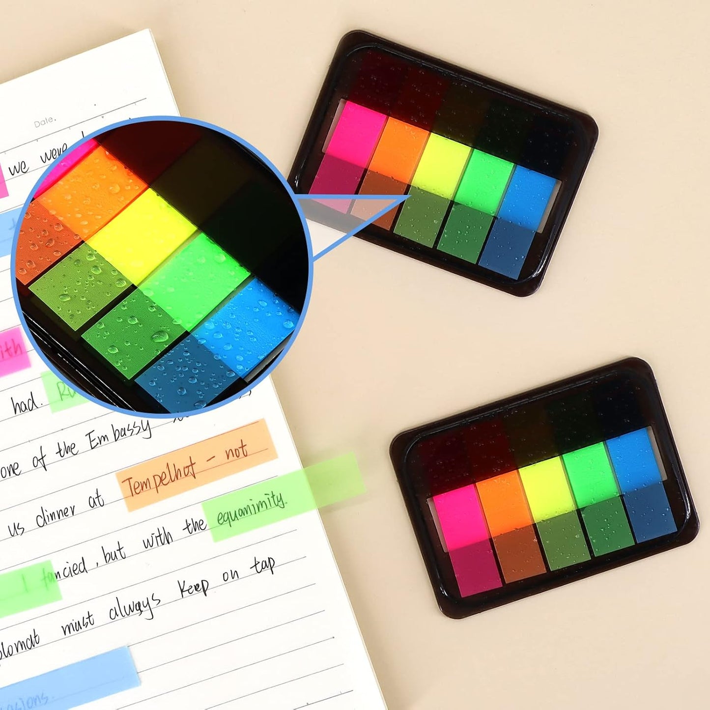 600 Pieces Sticky Index Tabs Page Flags, ALOTCHE Transparent Sticky Notes with Box Book Sticky Tabs for Annotating Books Page Marks Bookmarks Classify File