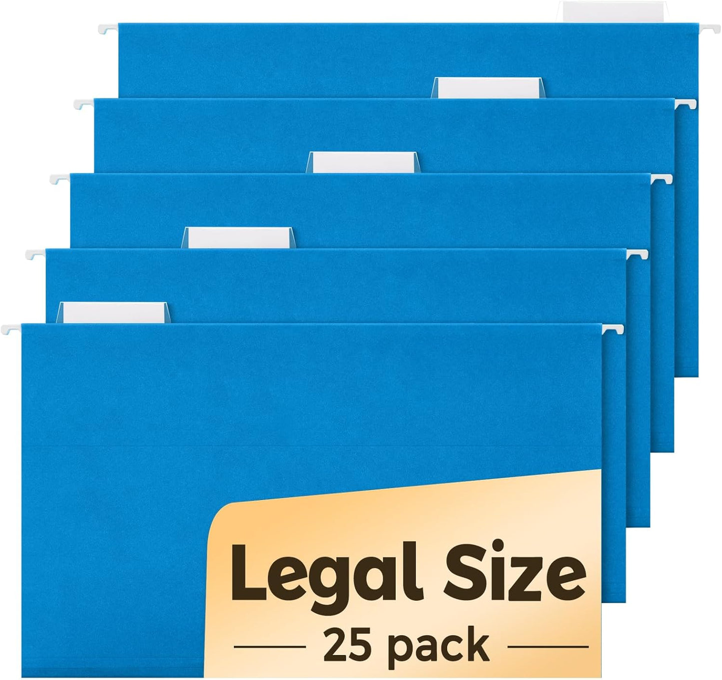 SUNEE Hanging File Folders Legal Size, Black File Folders 25 Pack 1/5-Cut Tabs, Stay Organized for Your Home and Office Bulk File and Documents
