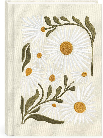 Lady Jayne Embroidered Canvas Hardcover Journal with 192 Lined Pages, 6” x 8.5” – Flower Market Poppy (83289)