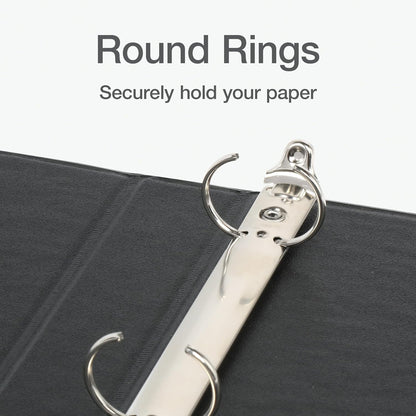 Oxford Ring Binders, 1.5" Round Ring Binders, View Binder, Covers on 3 Sides, XtraLife Hinge, Non-Stick, PVC-Free, White, 350 Sheet Capacity (1002547)