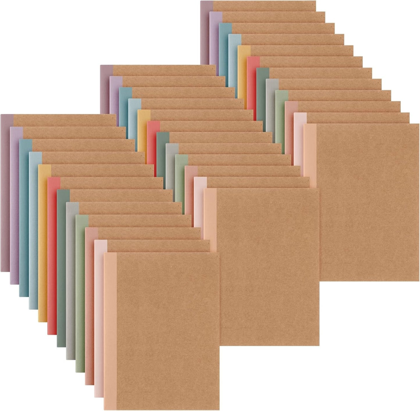 Harloon A5 Composition Notebook Journals 8 x 5.75 in College Ruled Kraft Notebooks with Rainbow Spines Small Lined Composition Book for Office Home(Bright Color,24 Pcs)