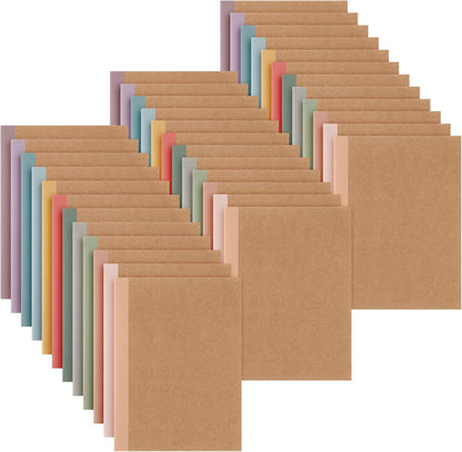 Harloon A5 Composition Notebook Journals 8 x 5.75 in College Ruled Kraft Notebooks with Rainbow Spines Small Lined Composition Book for Office Home(Bright Color,24 Pcs)