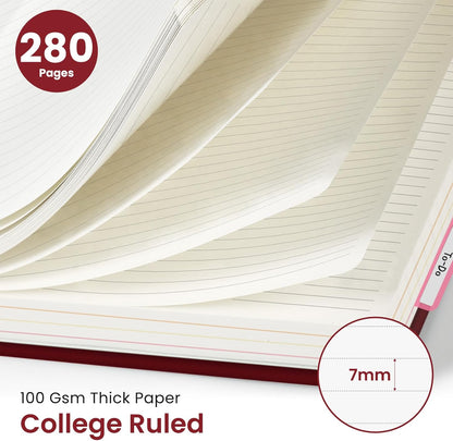 Hardcover Spiral Journal Notebooks for Work With Removable Dividers & Tabs, 8.5"x11" 5 Subject Notebook for Note Taking & Organizer, A4 College Ruled Lined Journal for Women & Writing, Aquamarine, 280 Pages