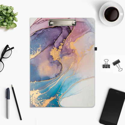 Hongri Clipboard Folio with Refillable Lined Notepad and Interior Storage Pocket for Students, Classroom, Office, Women, Man, Cute Custom Pattern, Size 12.8 x 9.2 in, Classic Flower