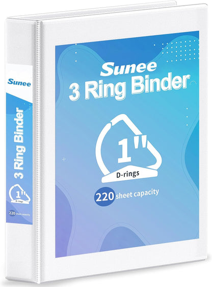 SUNEE 3 Ring Binder 2 Inch, Clear View Binder Three Ring PVC-Free (Fit 8.5x11 Inches) for School or Office Supplies, Light Purple, 1 Pack