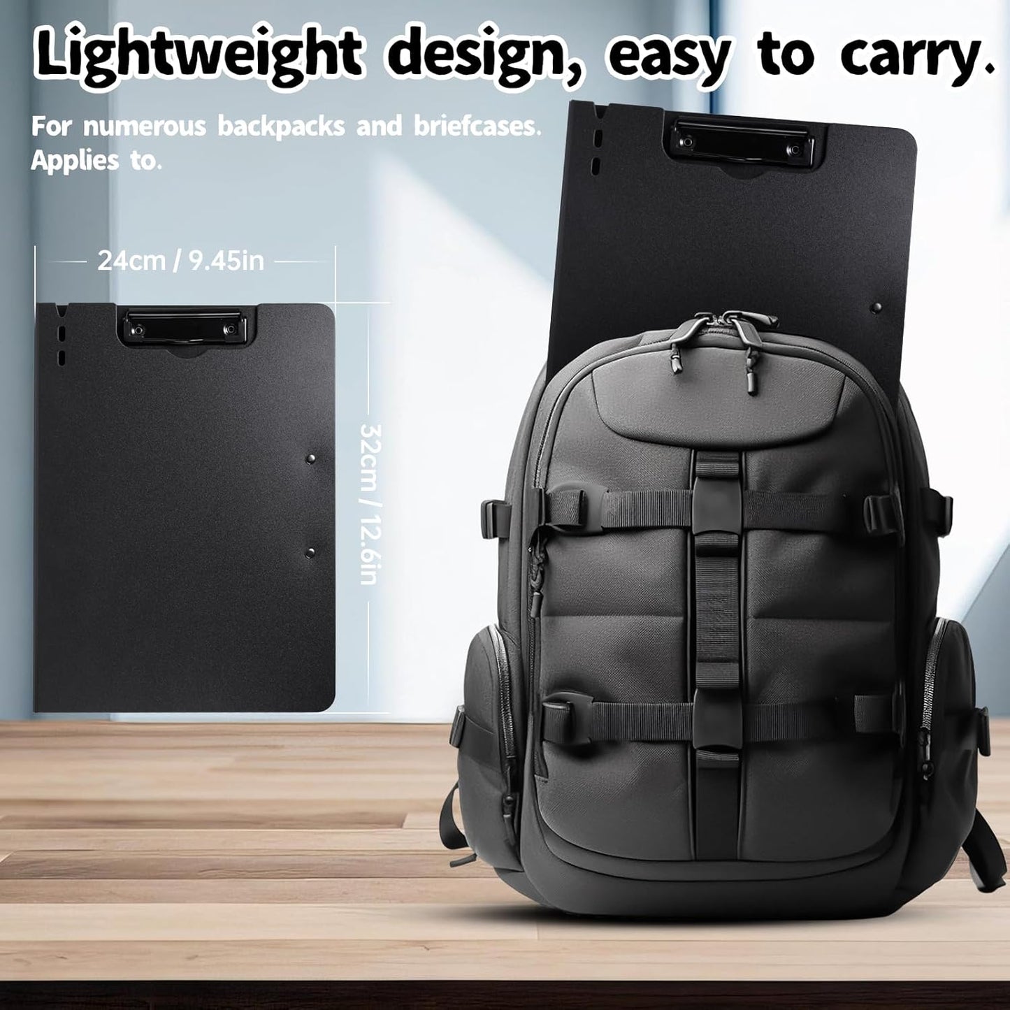 FRETONBA Clipboard Folder, A4 Foldable Clipboard with Horizontal and Vertical Double Metal Clips, 360 Degree Foldable Binder Clipboards with Pen Holder, File Cover Work Folder Clipboards, Green