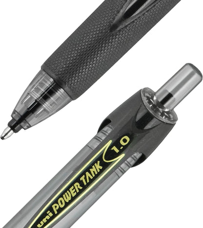uniball Power Tank RT Ballpoint Pens, Medium Point (1.0mm), Black, 12 Pack