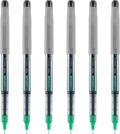 uniball Vision Needle Rollerball Pen, Fine Point (0.7mm), Red Ink, 6 Pens