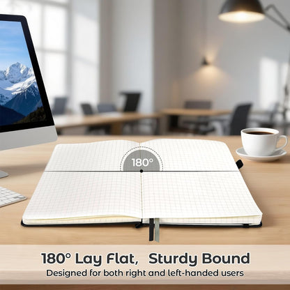 College Ruled Notebook, 5 Pack A5 Hardcover Leather Notebook for Work, Lined Notebook Journal for Women, Men, 100GSM Thick Paper, Large Notebook with Pockets, Professional Business Notebook, 5.7"x8.5"