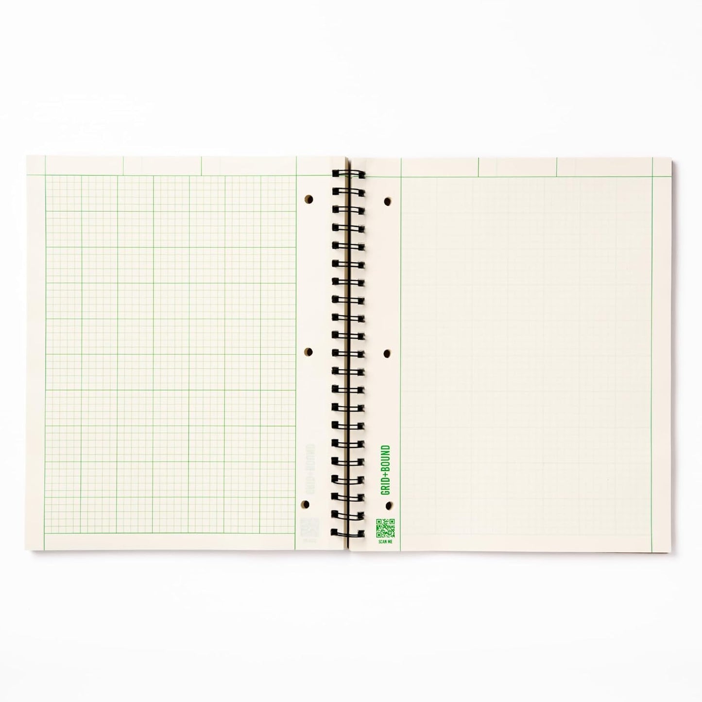 Grid+Bound Engineering Notebook, Spiral-Bound, 2 Pack, 8.5" x 11", Green Tint, Margin Front, 5x5 Graph Back, 150 Sheets per Notebook