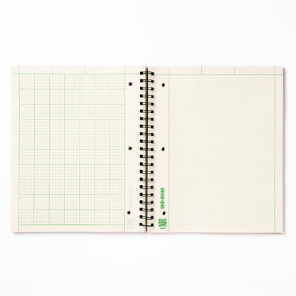 Grid+Bound Engineering Notebook, Spiral-Bound, 2 Pack, 8.5" x 11", Green Tint, Margin Front, 5x5 Graph Back, 150 Sheets per Notebook