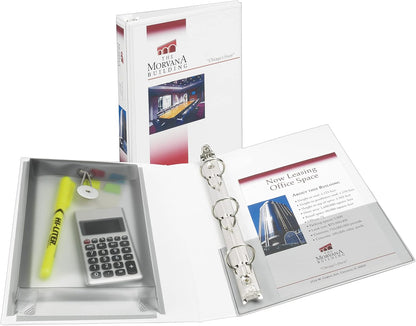 Avery Mini Durable View Protect & Store 3 Ring Binder, Holds 5.5" x 8.5" Paper, 1" Round Rings, 175-Sheet Capacity, 1.4 Inch Wide Spine, Includes Fully Enclosed Pocket, 1 White Binder (23011)