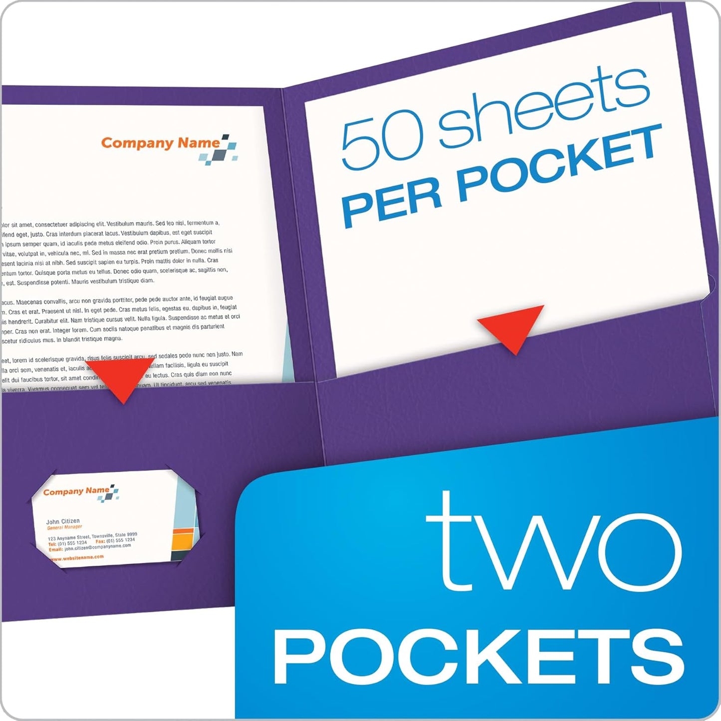 Oxford Twin-Pocket Folders, Textured Paper, Letter Size, Dark Blue, Holds 100 Sheets, Box of 25 (57538EE)
