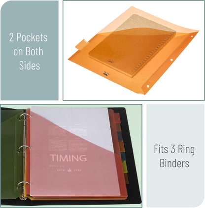 Mr. Pen- Binder Dividers with Pockets and Tabs, 1 Set, 8 Tabs/Set, Colorful, 3 Ring Binder Dividers with Tabs and Pockets on Both Sides
