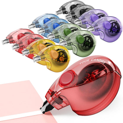 Four Candies Silent Correction Tape, White Correction Tape 6 Pack, 26.2ft, Ergonomic Easy-to-Use Applicator, Fast Clean Instant Corrections, Smooth High-Opacity Tear-Resistant Office & School Supplies