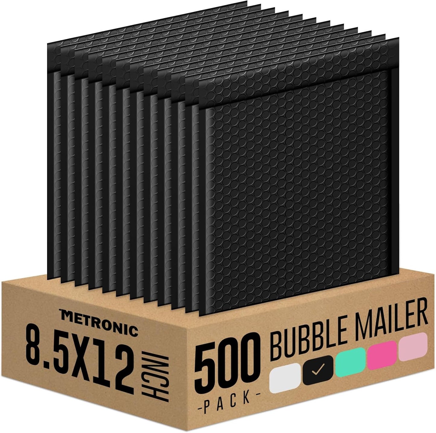 Metronic Bubble Mailers 8.5x12" 40 Pack Black Padded Envelopes Usable Size 8.5 x 11" Strong Adhesion Bubble Envelopes Medium Mailing Envelopes Bubble Padded for Small Business Shipping Books Clothes