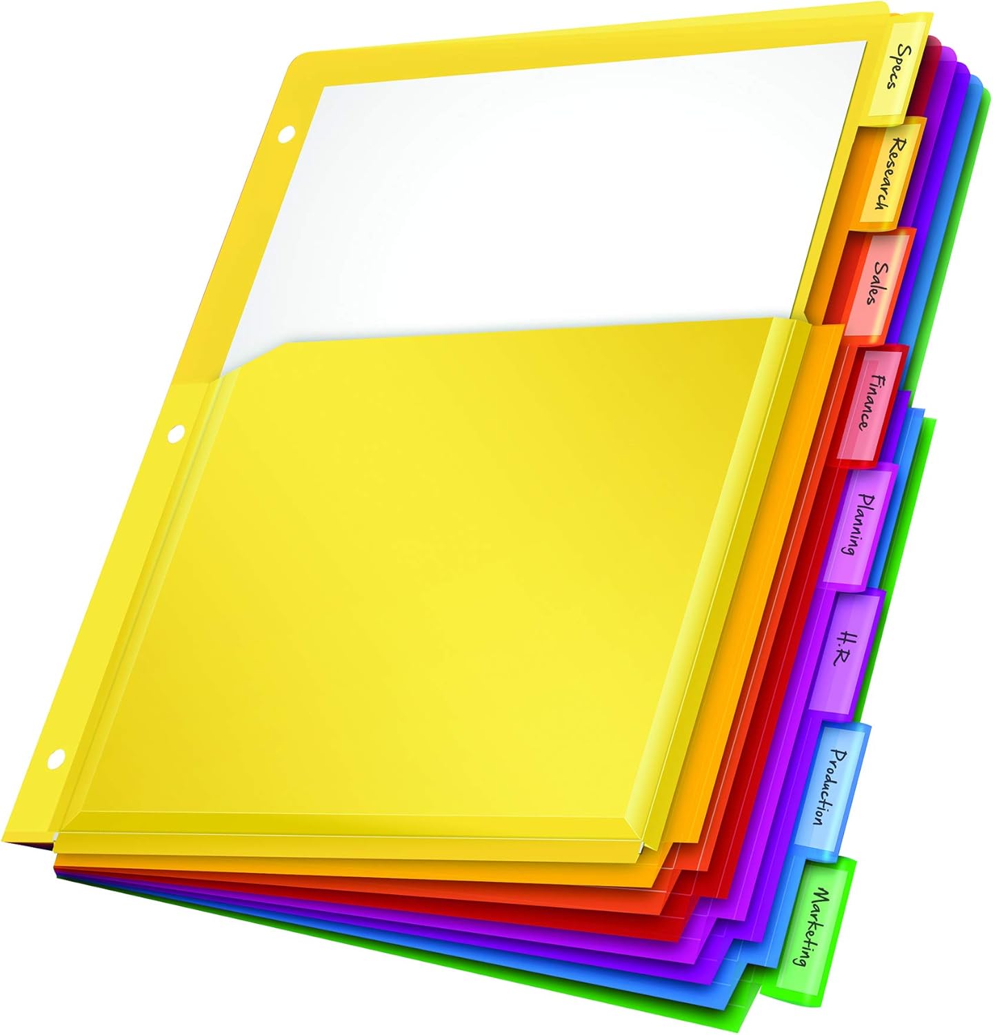 Oxford Binder Dividers with Pockets, 3 Pack, 5 Multicolor Tabs with Inserts, Pockets Expand 1/4", Flexible Lightweight Plastic Dividers for 3 Ring Binders