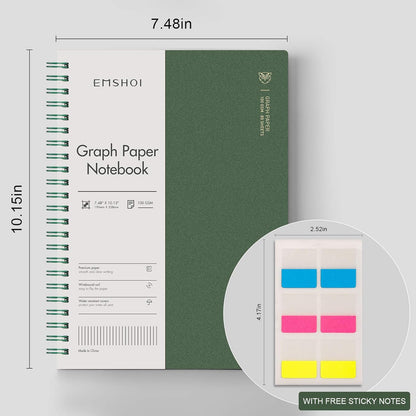 EMSHOI Dotted Journal Spiral Notebook 5.7" x 8.22" - 4 Pack 640 Pages 100gsm Thick Paper, A5 Dot Grid Notebook, Plastic Hardcover Dotted Notebook for Journaling Writing