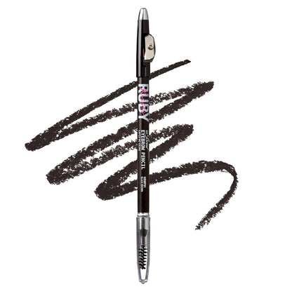 Ruby Kisses GoBrow Eyebrow Pencil, Sharpenable, Longwear, Long Lasting Eyebrow Wooden Pencil for Natural-Looking Brows 3 Pack (Black Brown)