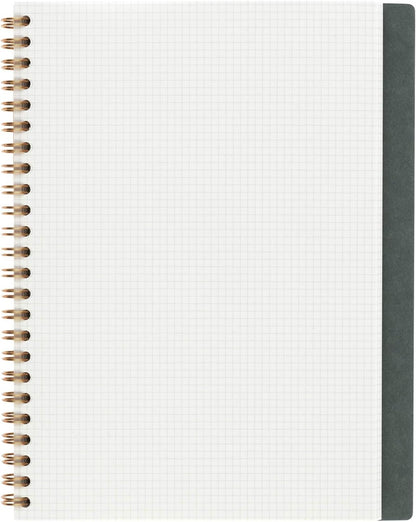 Maruman Septcouleur Grid Notebook- A5, 8.35" x 6.22", 100 Sheets / 200 Pages, 3mm Graph Paper Journal, Durable Rose Gold Wire-bound Spiral, Water Resistant Cover, Spicy Coral Pink, Made in Japan