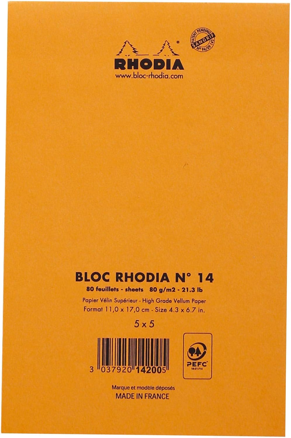 Rhodia Head Stapled Pad, No16 A5, Dot - Black