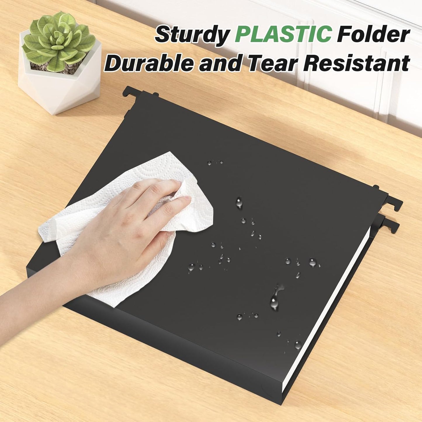 Ansook Hanging File Folder Letter Size Extra Capacity,Heavy Duty 2" Expansion Plastic File Folders Hanging with Tabs,6 Pack Reinforced Hanging File Organizer,File Cabinet Folders for Office Bulk Files