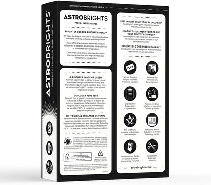 Astrobrights® Card Stock, Stardust White, Letter (8.5" x 11"), 65 Lb, Pack Of 250