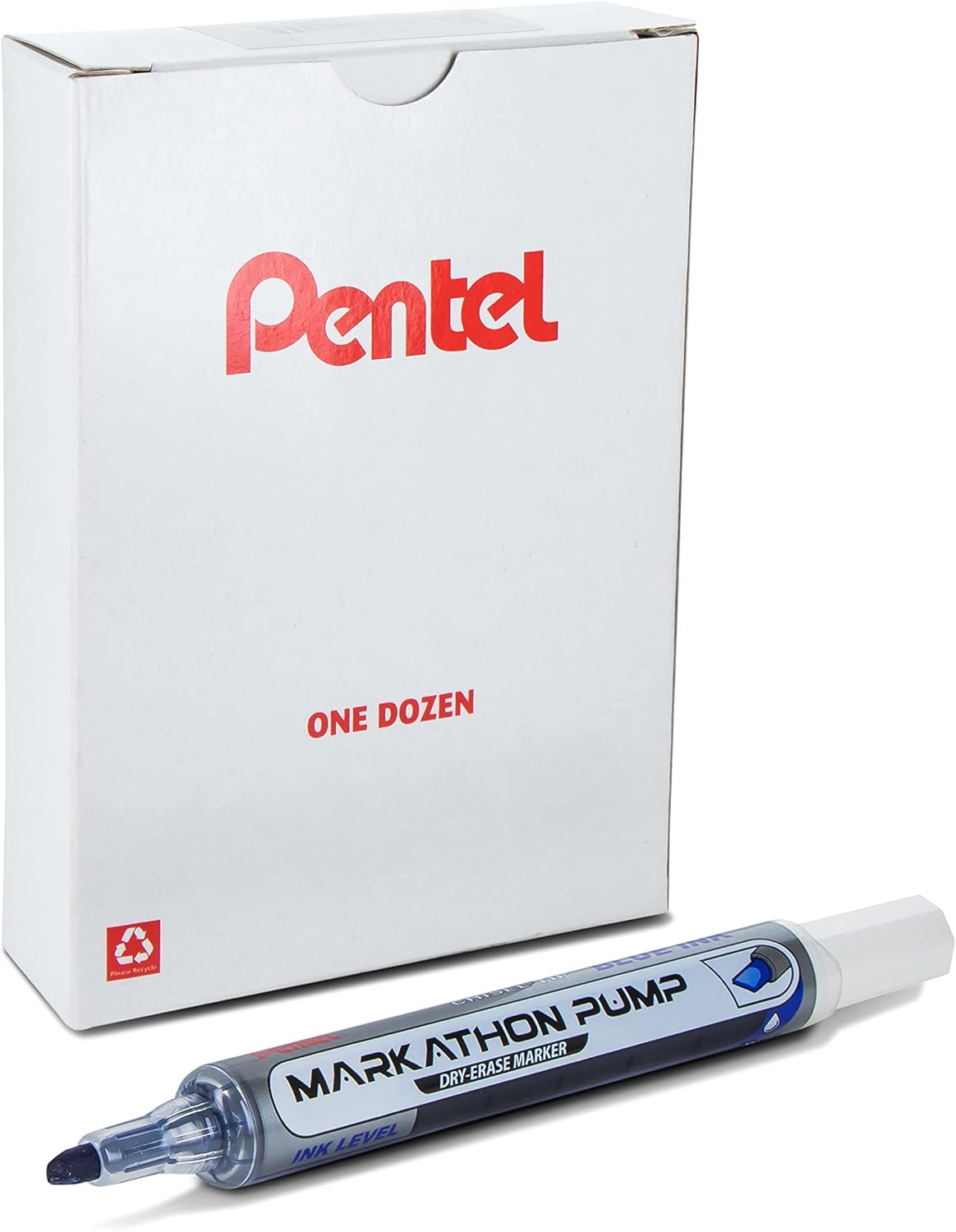 Pentel Markathon Pump Dry Erase Marker, Chisel Tip, Black Ink, 4 Pack (MWL6SXBP4A)