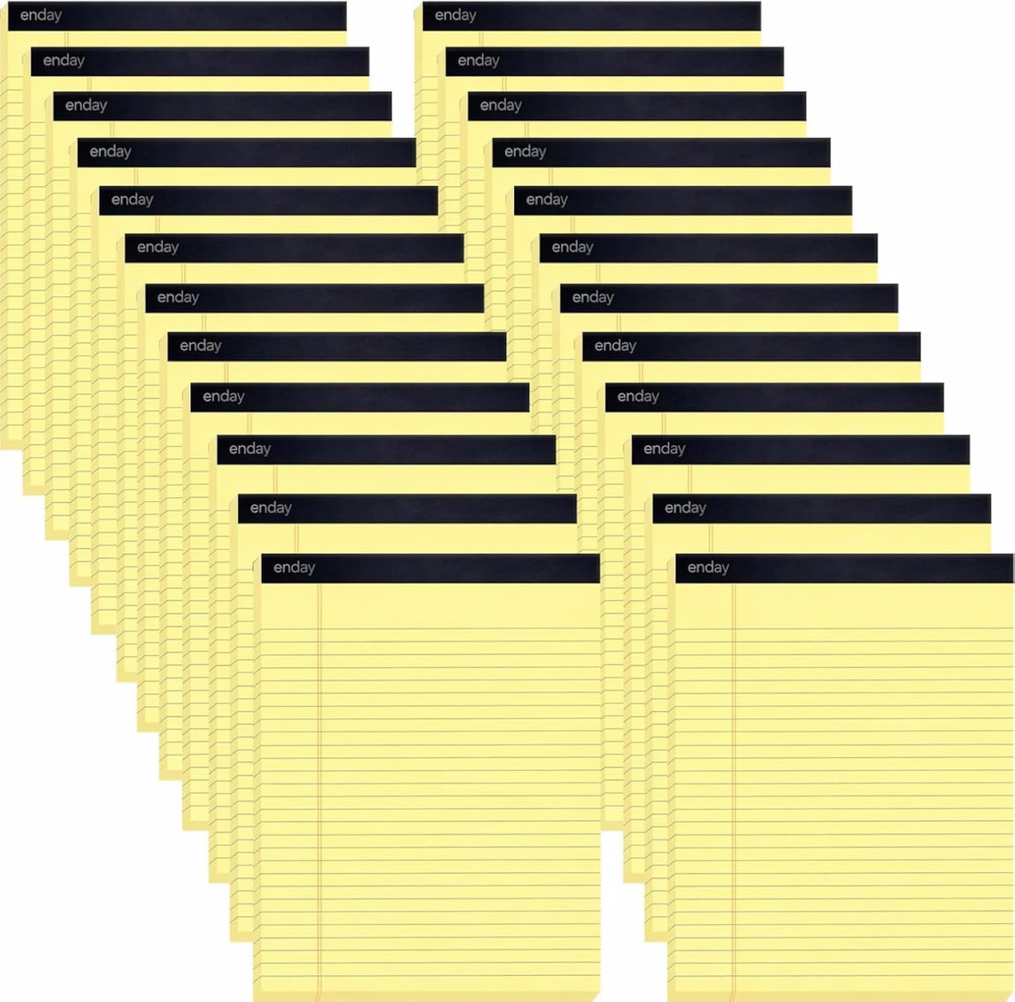 Enday 24 Pack Legal Pads 8.5 x 11 Inch, 50 Sheets per Notepad, White Note Pads, 1200 Sheets Writing Pads with Perforated Pages, White Paper Legal Pad for Work and Note-Taking