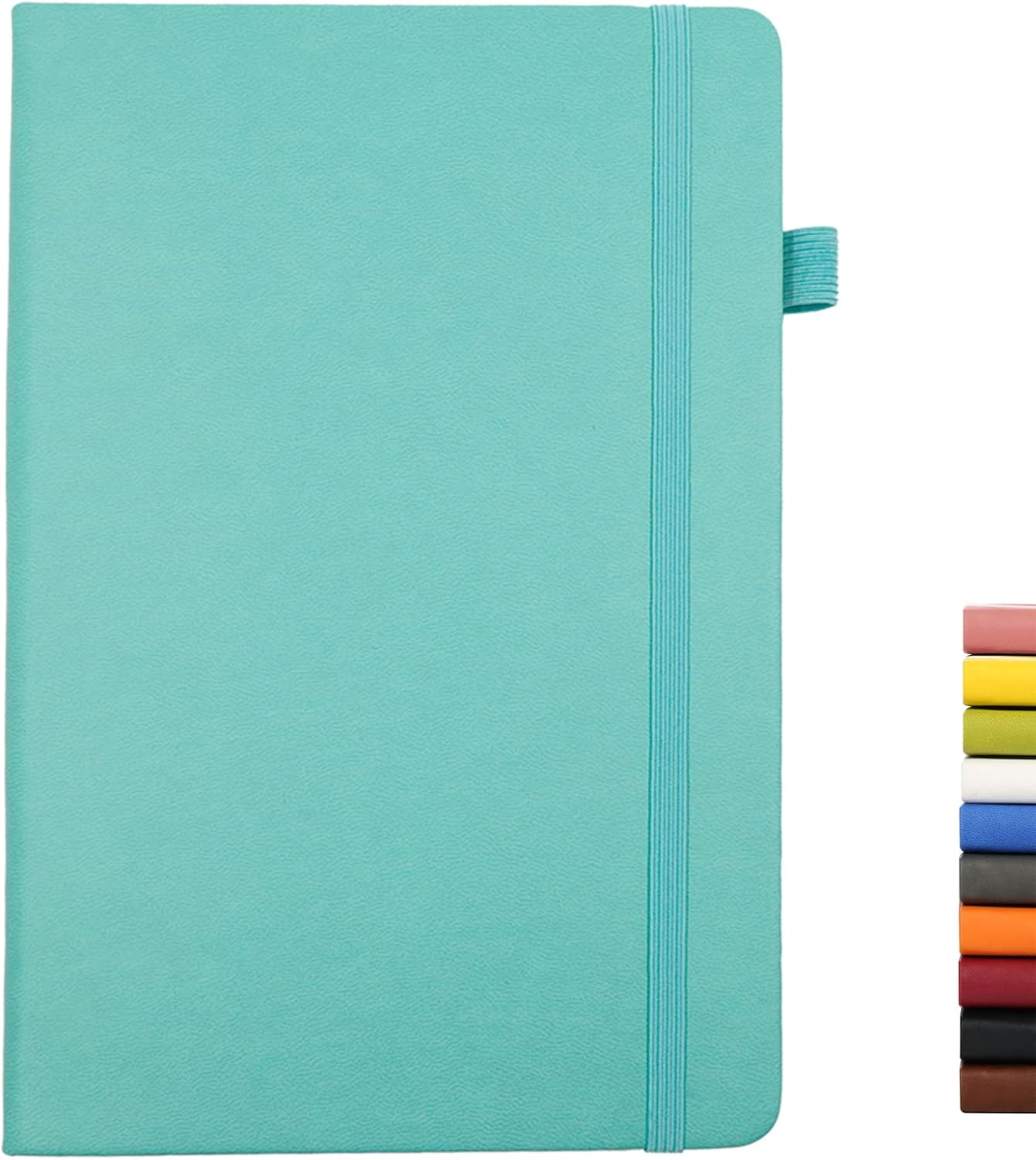 Deziliao Lined Journal Notebooks with Pen Loop, Hardcover Notebook Journal for Work, 100Gsm Premium Thick Paper with Inner Pocket, Medium 5.7"x8.4", （Black, Ruled）