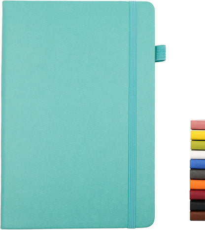 Deziliao Lined Journal Notebooks with Pen Loop, Hardcover Notebook Journal for Work, 100Gsm Premium Thick Paper with Inner Pocket, Medium 5.7"x8.4", （Black, Ruled）