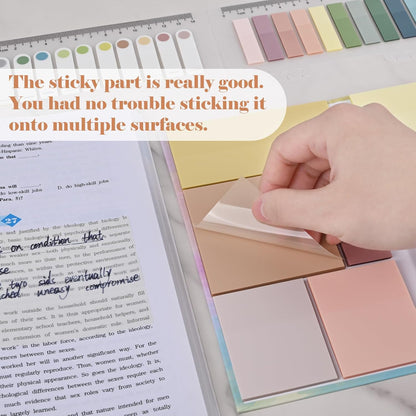 BAYTORY 700 Sheets Transparent Sticky Notes, Clear Waterproof 3 x 3 inch See Through Memo Pad, Self-Adhesive Translucent Writable Index Tabs for Annotating Books, Office & School Study Supplies