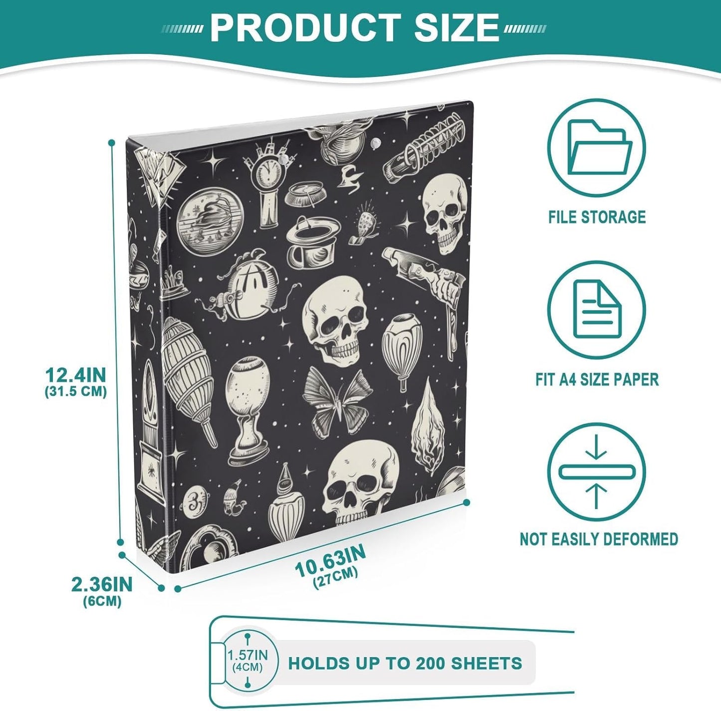 ALAZA Brown Forest Camo Camouflage 3 Ring Binder 1.5 Inch Three Ring Office Binders w/clipboard & 3 Pockets, Hold 200 Sheets, 1 pc