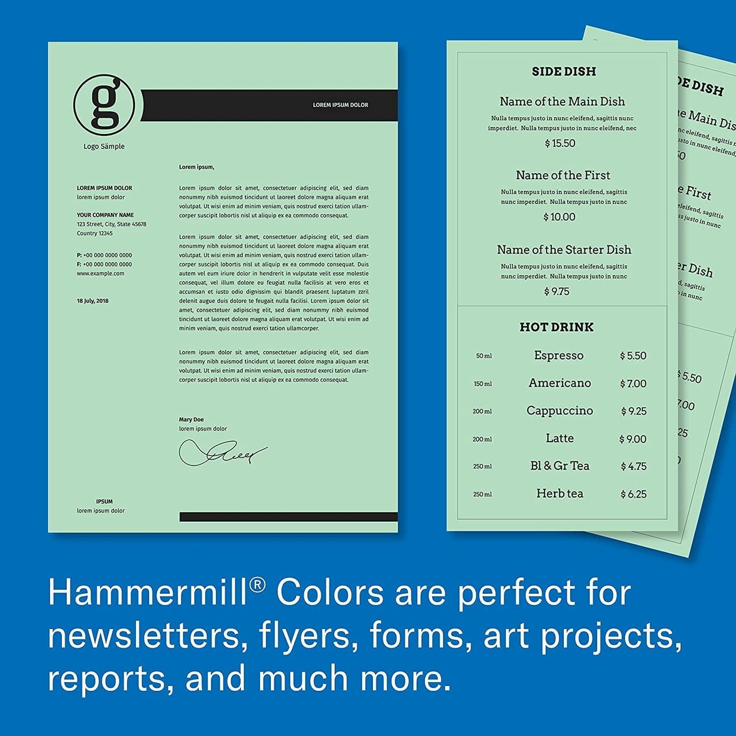 Hammermill Colored Paper, 20lb Pink Printer Paper, 8-1/2 x 11- 1 Ream (500 Sheets) - Made in the USA, Pastel Paper, 103382R