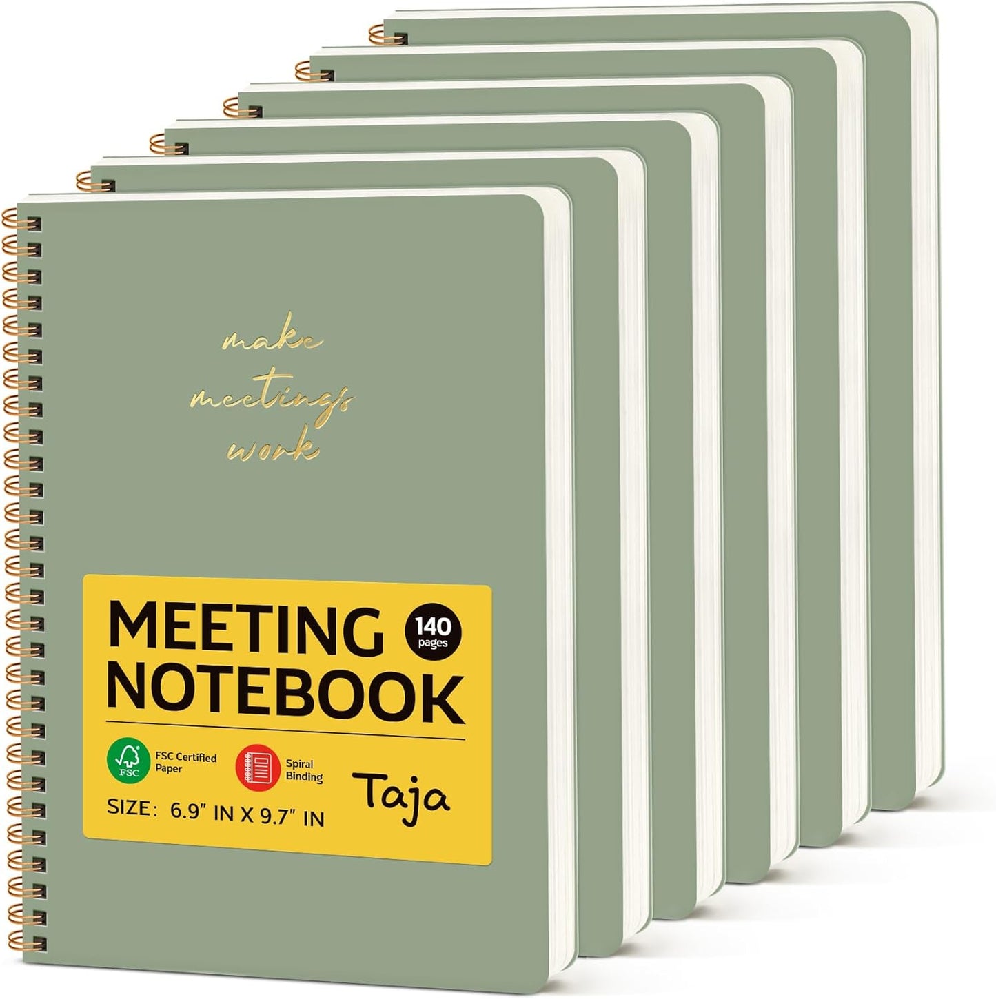 Meeting Notebook for Work Organization - Work notebook with action items, Meeting Minutes Planner Notebook, Perfect Office Supplies for Men & Women - Pink