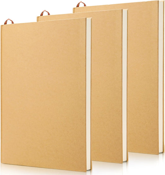 ZEAYEA 3 Pack 8.5 x 11 Inch Hardcover Sketchbook, Unlined Blank Notebook Journal, 120 Sheets/ 240 Pages Per Book, 100gsm Thick Paper, Ideal for Drawing, Art, Students and Office Supplies