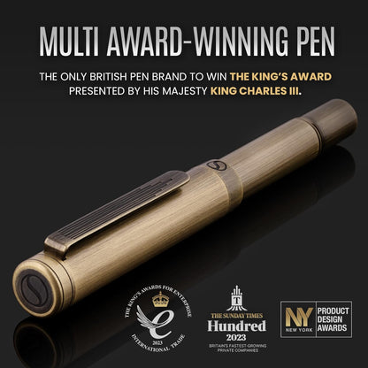 Scriveiner Black Rollerball EDC Luxury Pen, Stunning Pocket Pen with Chrome Finish, Cool Writing, Best Gift for Men & Women, German Schmidt Refill, Nice Present, Fancy Office Designer Set