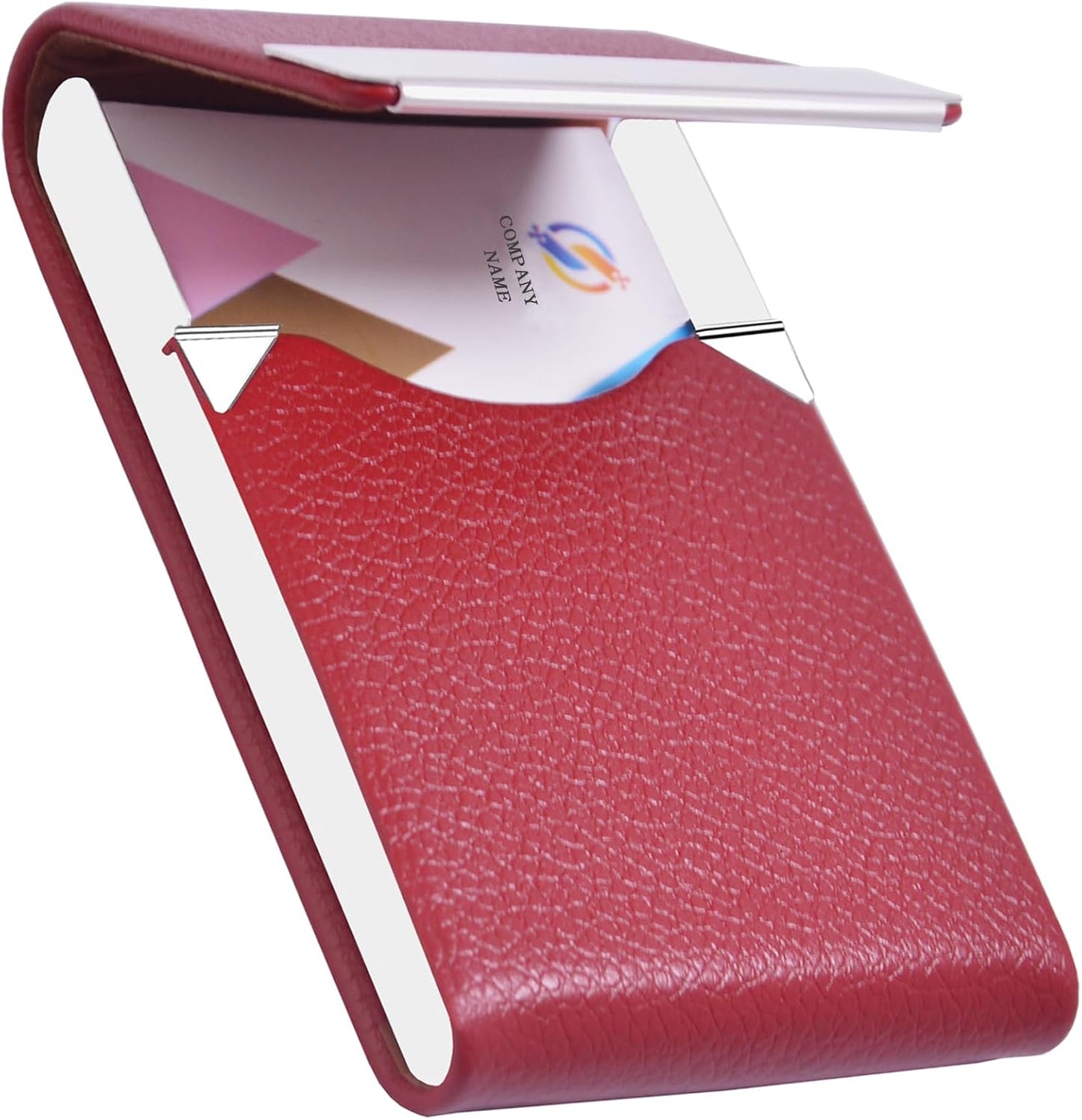 Business Card Holder with Ultra Slim Design,Business Card Case with Premium PU Leather,Suit Pocket Metal Card Holder for Women/Men,Professional Name Card Holder with Magnetic Shut (Black1)