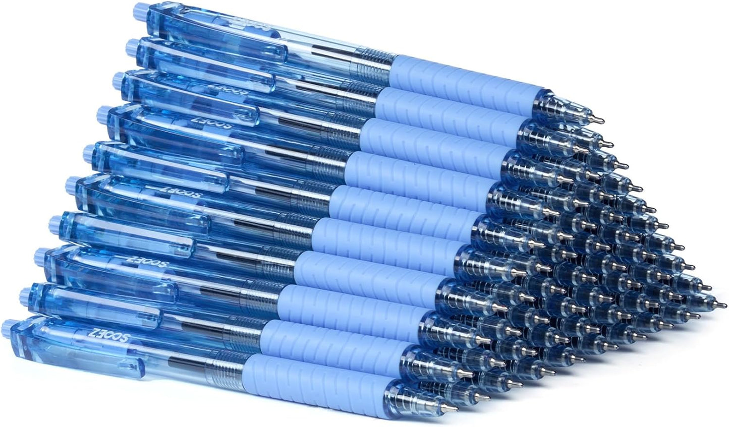 Sooez 40 Pack Bulk Pens Ballpoint, Smooth Writing Pens with Soft Grip, Retractable Black Ink Pens, Medium Point 1.0mm Pen for Journaling, Ballpoint Pen Office Supplies for Nurse, Server, Note Taking