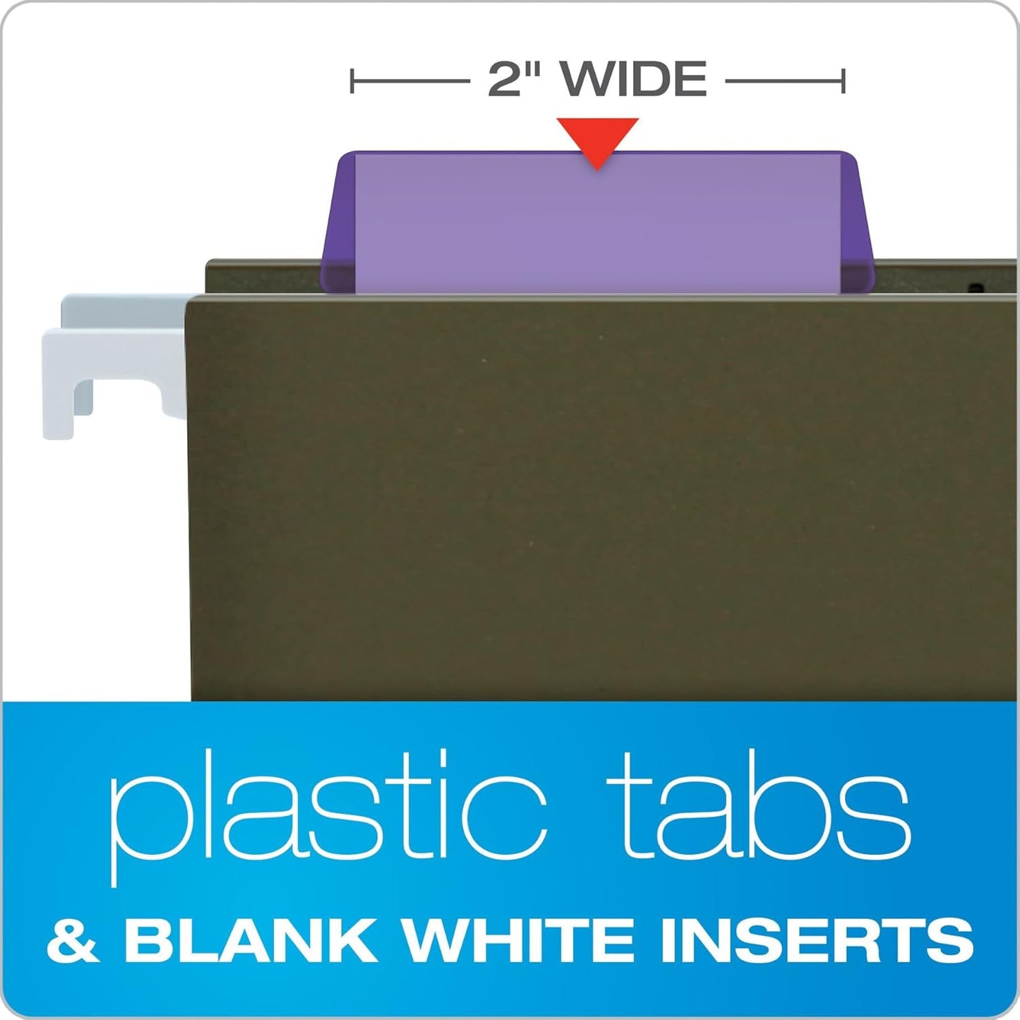 Pendaflex Hanging Folder Tabs, 2", Clear Yellow, 25 Tabs and Inserts per Pack (42 YEL)
