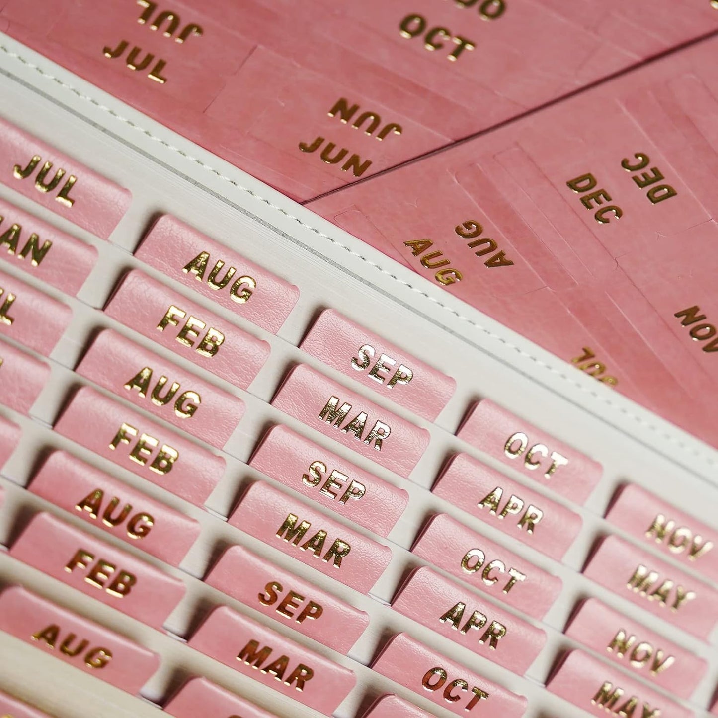 UPAFEXXI-Laminated Planner Monthly Tabs(72 Stickers in Total,24 month,24 Subject,24 Blank) Calendar Monthly Label Stickers for Planners, Subject Label Adhesive Tabs for Folders, Pages(Floral)