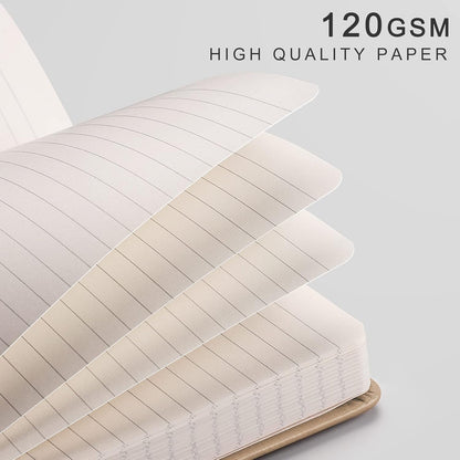 EMSHOI Graph Paper Notebook - 256 Pages A5 Graph Notebook/Journal, Hard Cover, 120gsm Thick Paper, Smooth PU Leather, Inner Pocket, 5.75'' × 8.38''-Black