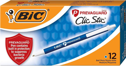 BIC PrevaGuard Clic Stic Ballpoint Pen, Black, 60-Count