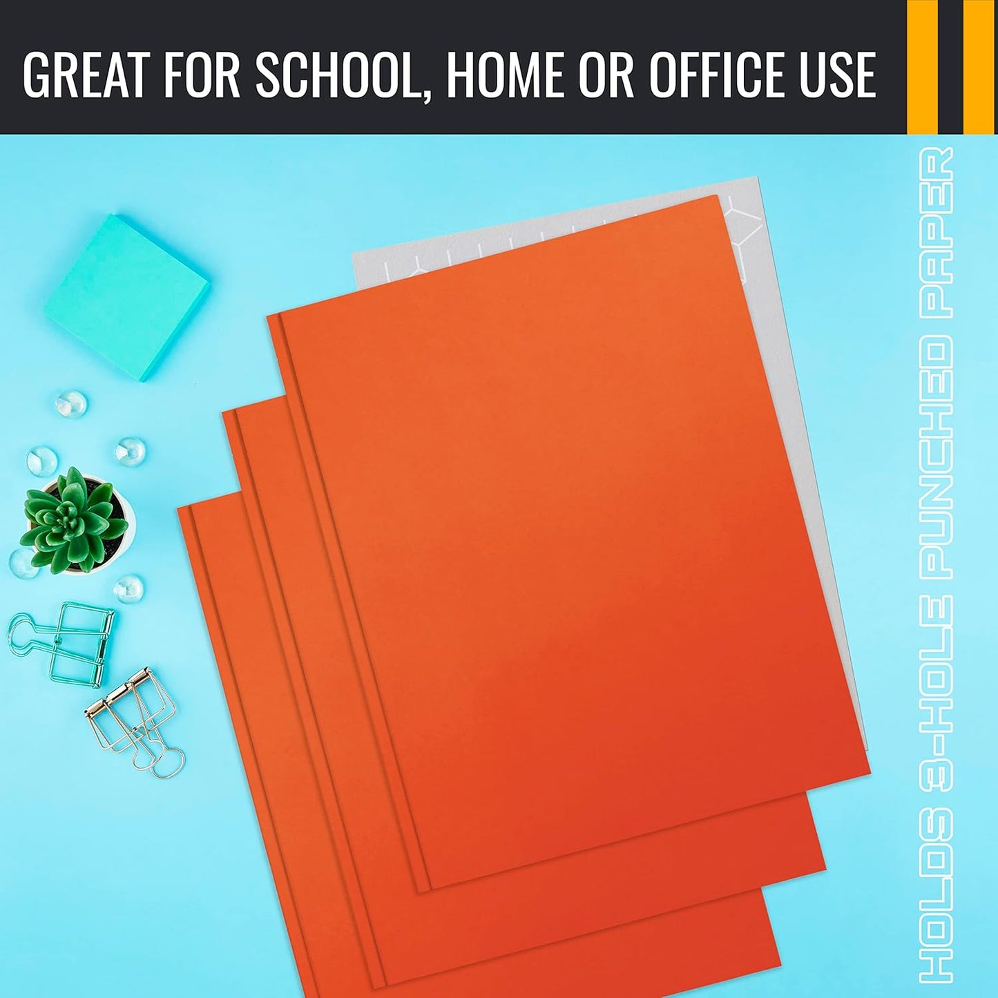 Better Office Products Blue Paper 2 Pocket Folders with Prongs, 50 Pack, Matte Texture, Letter Size Paper Folders, 50 Pack, with 3 Metal Prong Fastener Clips, Blue