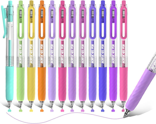Acrylic Colored Pens Set, 36 Colors Retractable Gel Ink Pens, 0.7mm Fine Point Colorful Pen for Black Paper, Rock, Glass, Fabric and Art Crafts Supplies, Color Pen for Journaling Note Taking